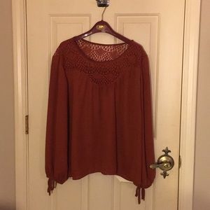 Pretty Bell Sleeve Crochet Blouse